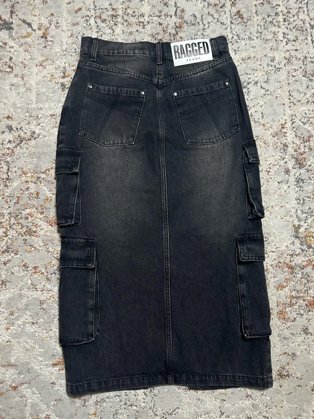 The Ragged Priest Combat Soda Midi Skirt size 4 black/gray